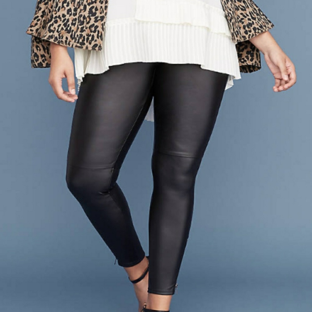 Faux Leather With Ankle Zip.